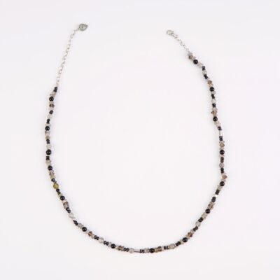 Kette mit Rauchquarz, Labradorit und Spinell