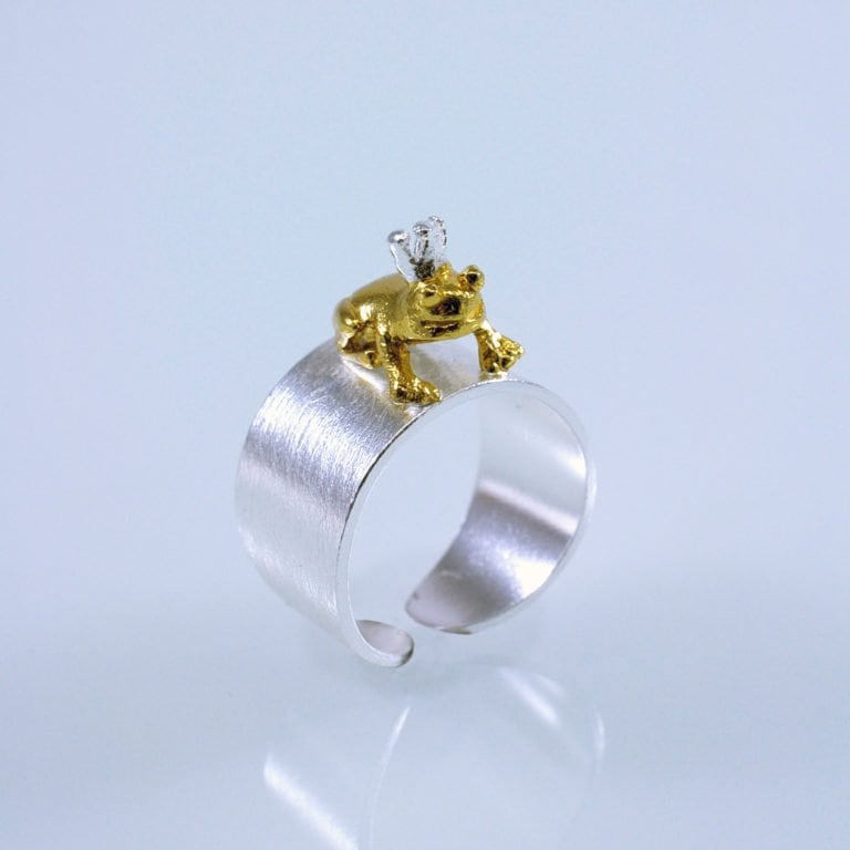 Ring Silber/Gold Froschkönig
