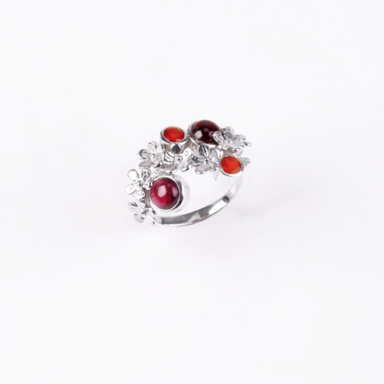Ring Silber mit Granat/Karneol