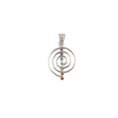 Anhänger Silber Motiv Chakra mit Stein