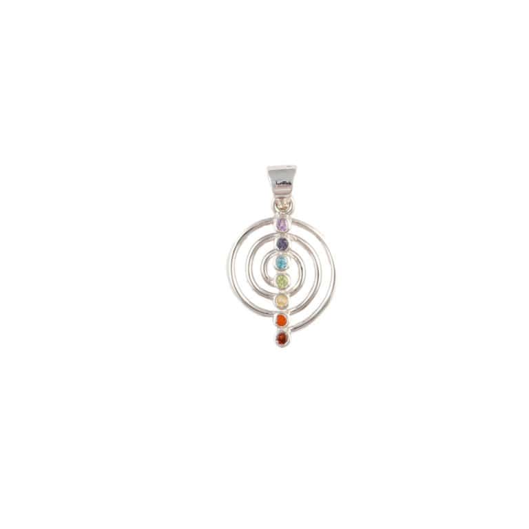 Anhänger Silber Motiv Chakra mit Stein