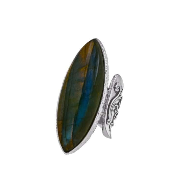 R-ST-048 | Ring mit Labradorit aus 925 Silber – Bild 3