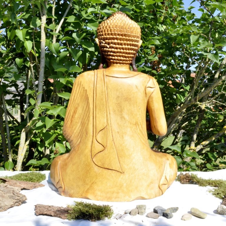 Buddha aus Mahagoni – Mudra – Bild 2