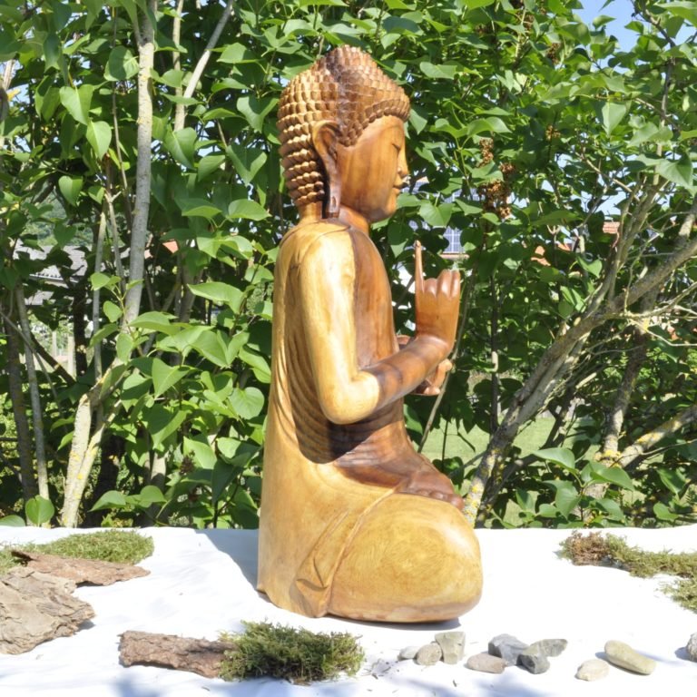 Buddha aus Mahagoni – Mudra – Bild 3