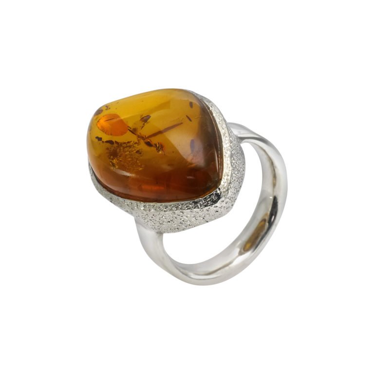 Ring mit Bernstein aus 925 Silber – Bild 2