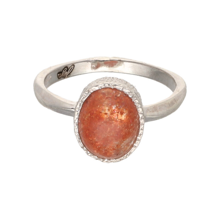 Ring with sunstone made of 925 silver