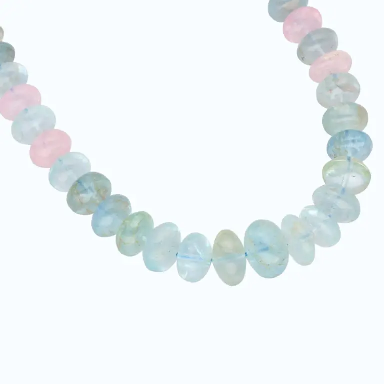 Kette mit Aquamarin & Morganit aus 925 Silber