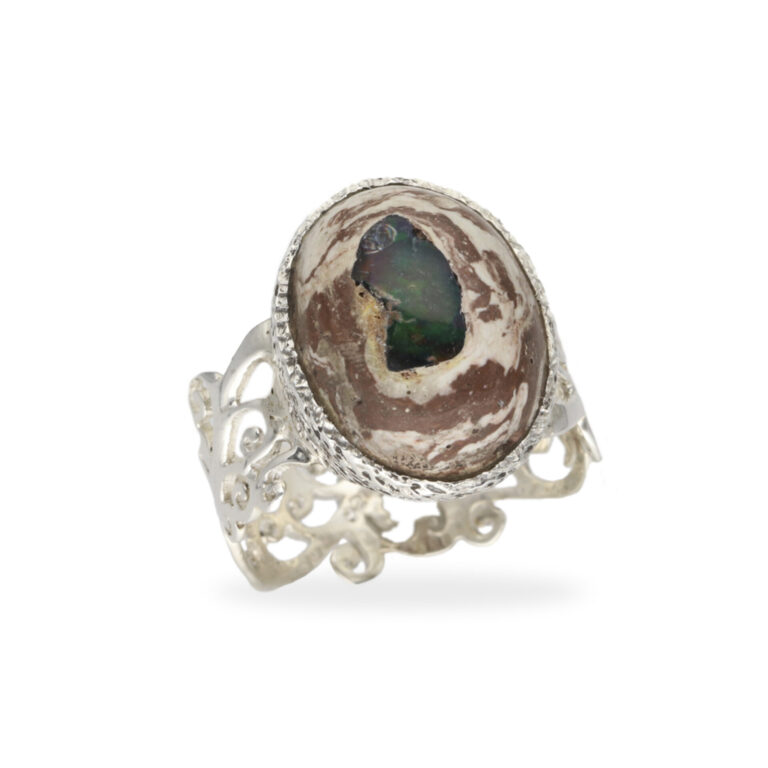 R-ST-099 | Ring mit Feueropal aus 925 Silber