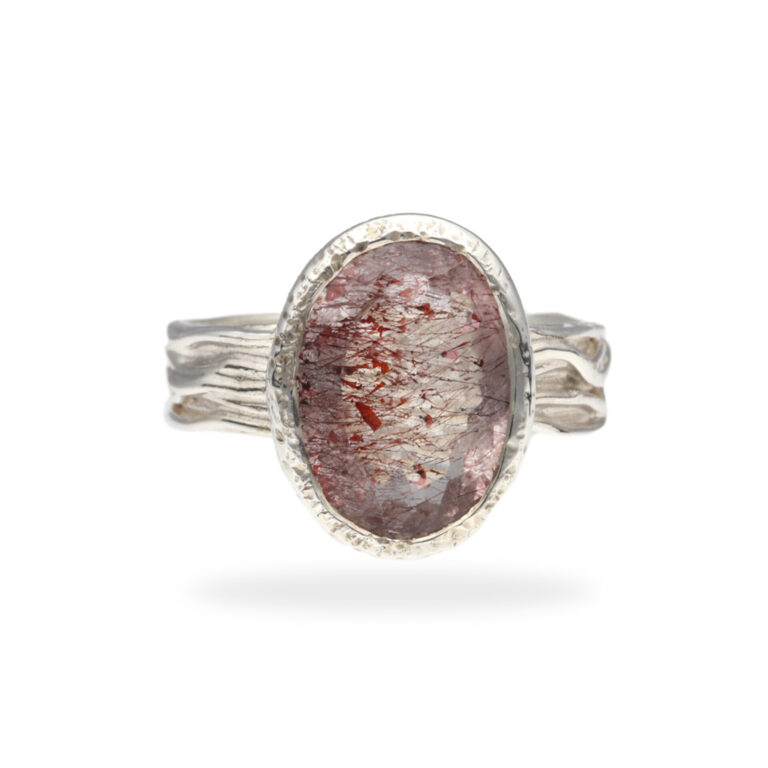 R-ST-108 | Ring mit Erdbeerquarz aus 925 Silber