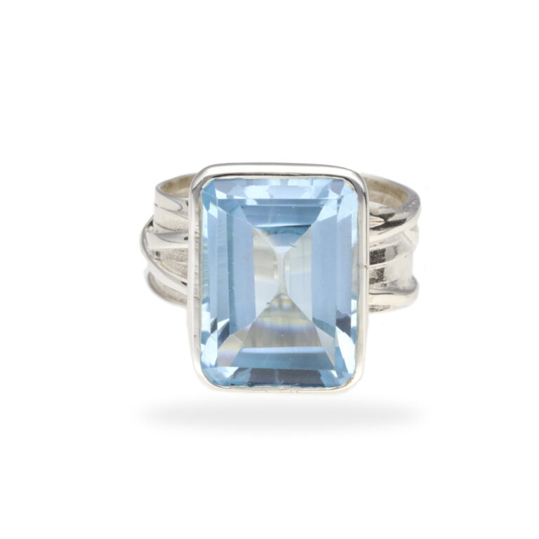R-ST-112 | Ring mit Blauem Topas aus 925 Silber