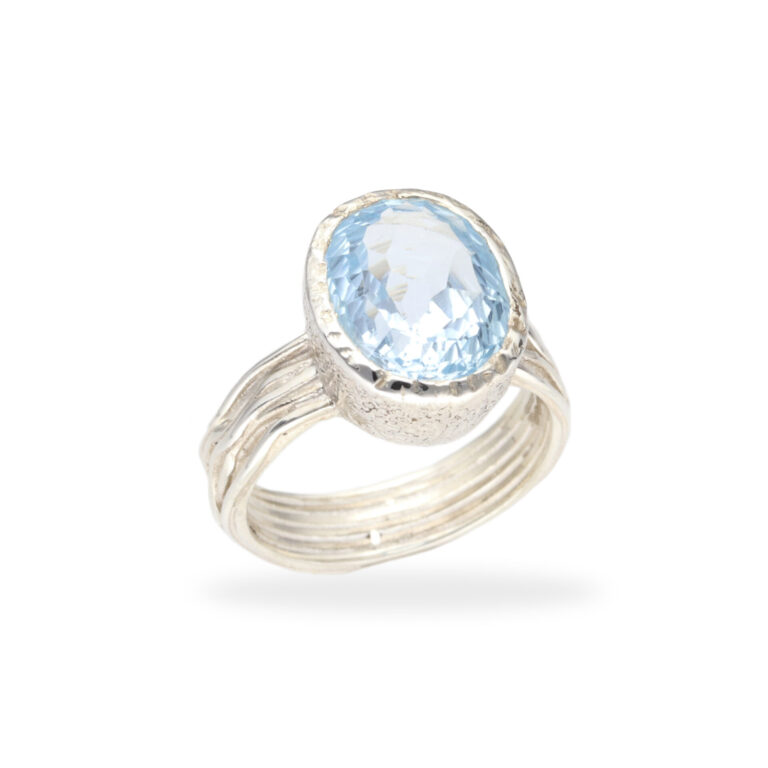 R-ST-113 | Ring mit Blauem Topas aus 925 Silber – Bild 3