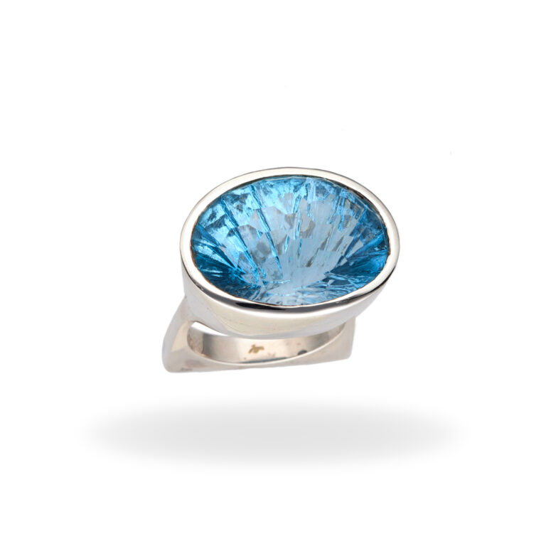 R-ST-132 | Ring mit Blauem Topas aus 925 Silber
