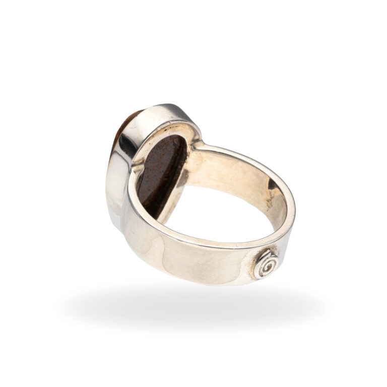 R-SGST-005 | Ring with boulder opal made of 925 silver and gold rim - Image 3