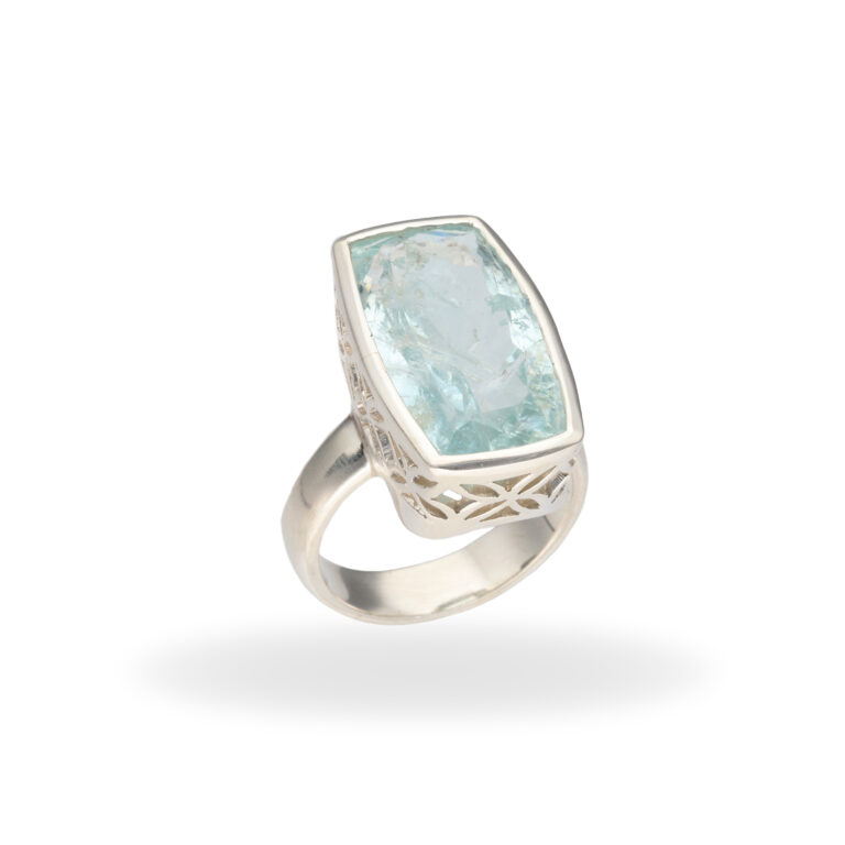 R-ST-146 | Ring mit Aquamarin aus 925 Silber – Bild 2