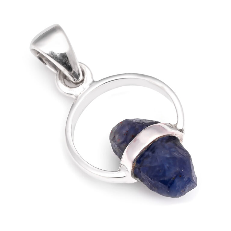 Pendant with sapphire made of 925 silver