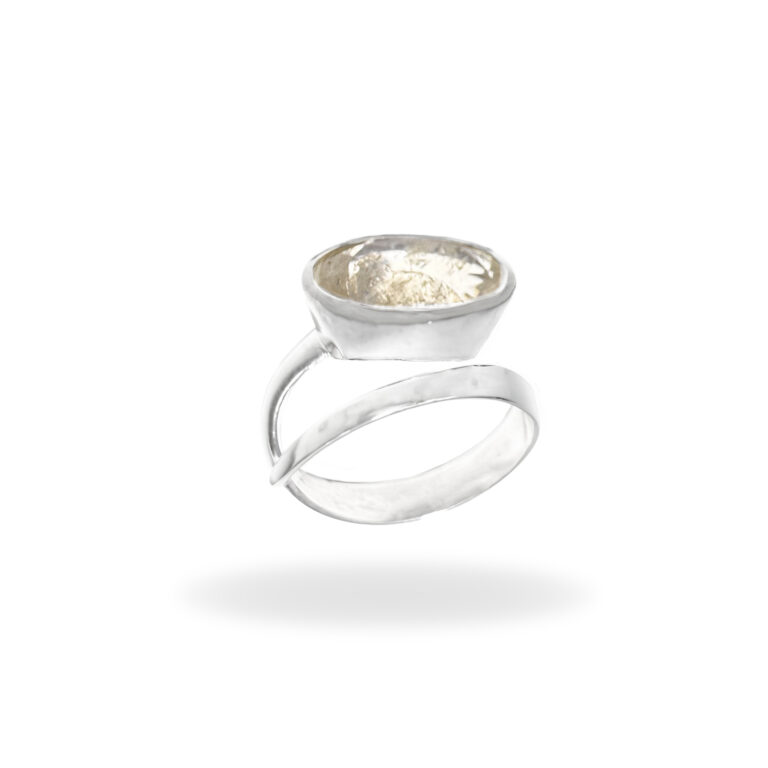 Ring with moonstone made of 925 silver - Size 58