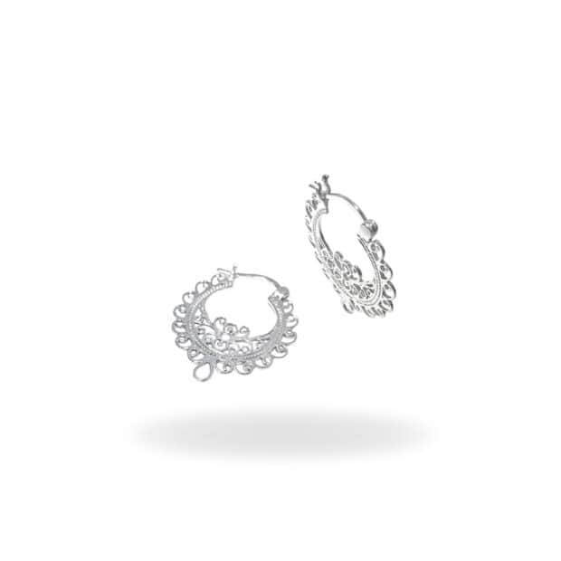 Earrings with pattern made of 925 silver