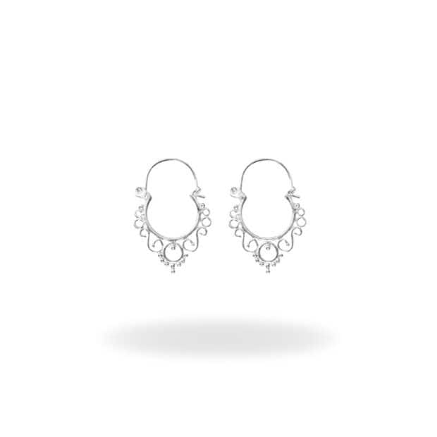 Earrings with pattern made of 925 silver