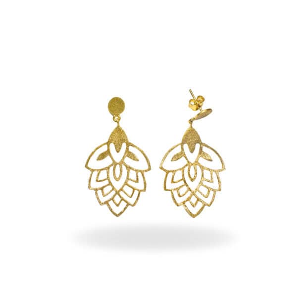 Earrings pendant made of 925 silver 1.0 micron gold-plated