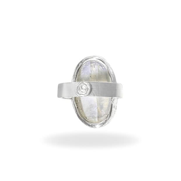Ring with moonstone made of 925 silver - Size 57 - Image 3